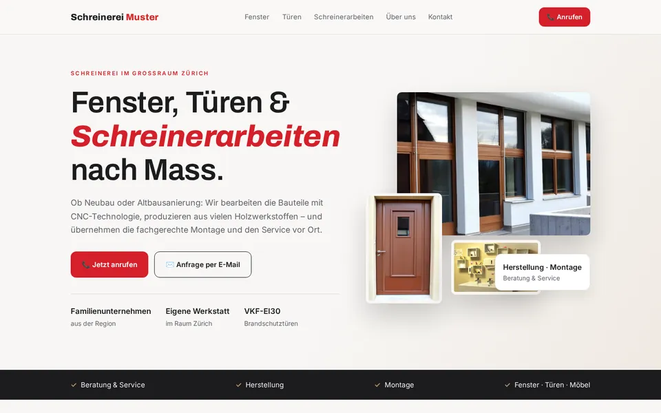 Anonymisierter Entwurf: Schreinerei